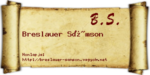 Breslauer Sámson névjegykártya